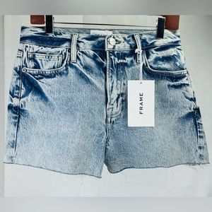 Frame Women's Le Simone Short Raw After Zip Jean Shorts Size 26